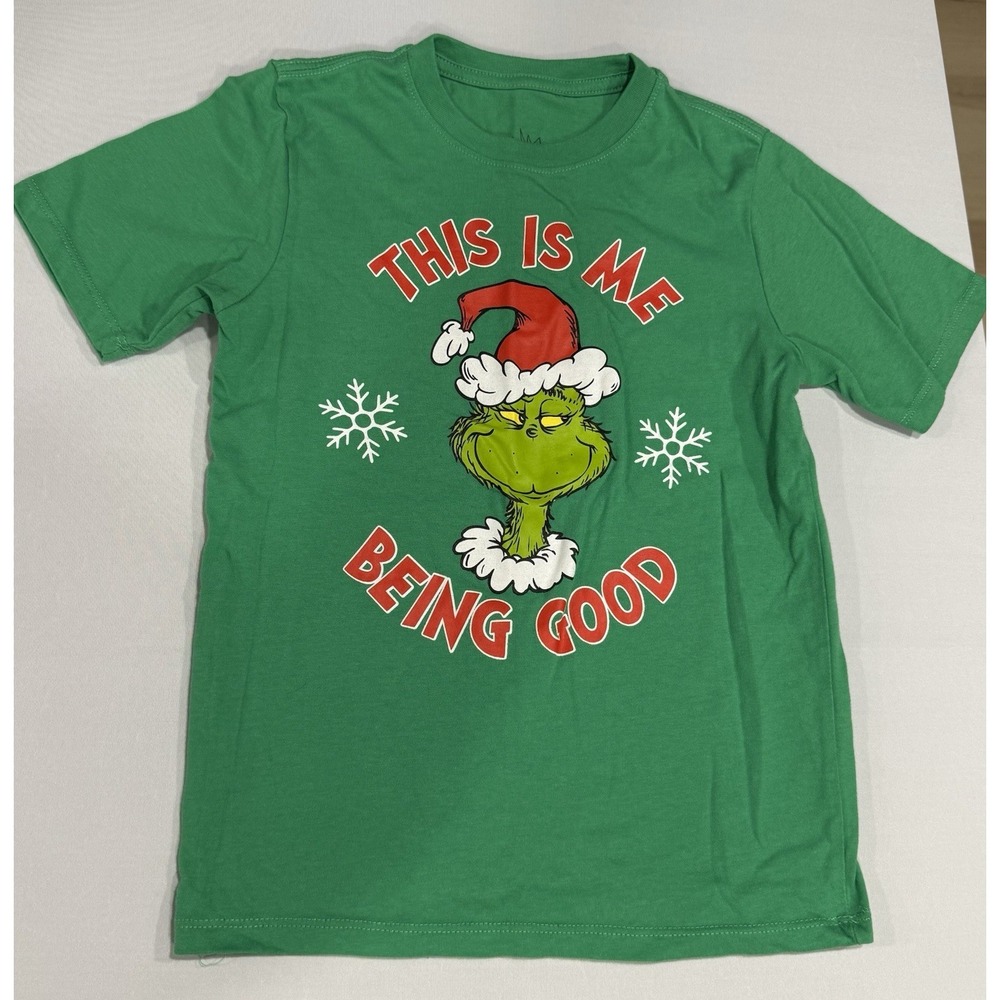 Dr. Seuss The Grinch "This Is Me Being Good" Boys' Graphic T-Shirt Size M(8)
